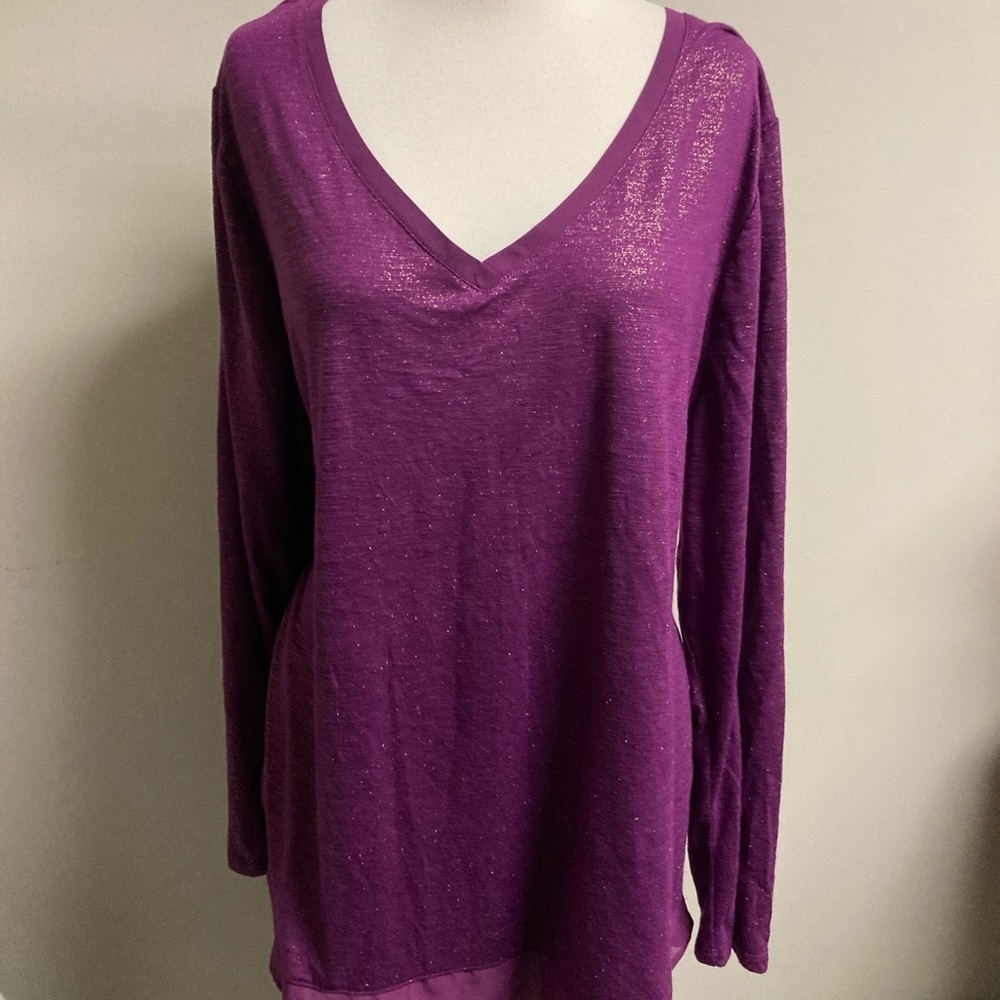 Lane Bryant swing purple shimmer blouse. 22/24‎